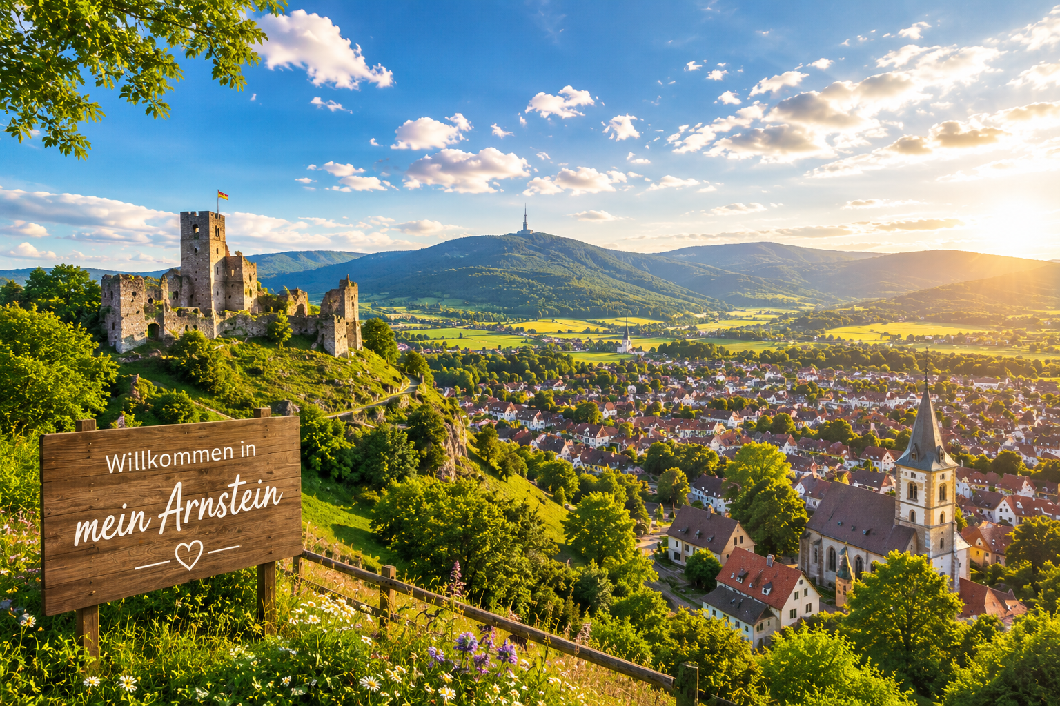 Panorama-Luftaufnahme des Harzes